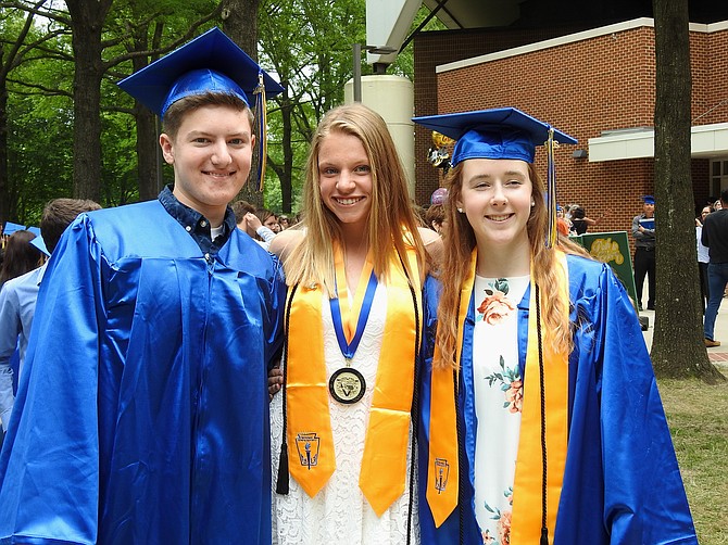 Graduates of Robinson, Zach Camp, Seneca Willen and Alison Gebhard have been friends since their years at  Laurel Ridge Elementary.