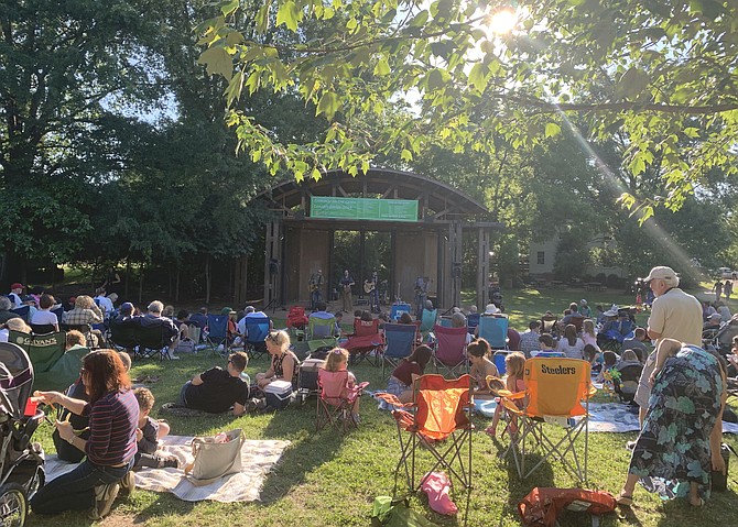 Local Beatles Tribute band, Nowhere Man, performing at Vienna Town Green.