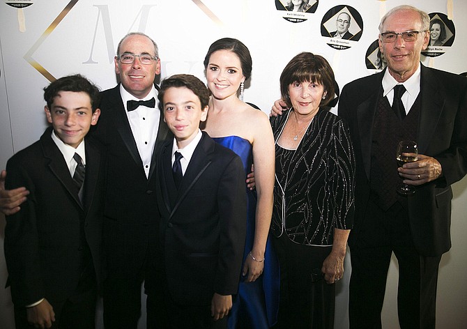 From left, are Ethan, Eric and Alex Grossman; Eric’s girlfriend, Desiree Termine; his mother, Myrna Hyman and her husband, Paul Hyman.