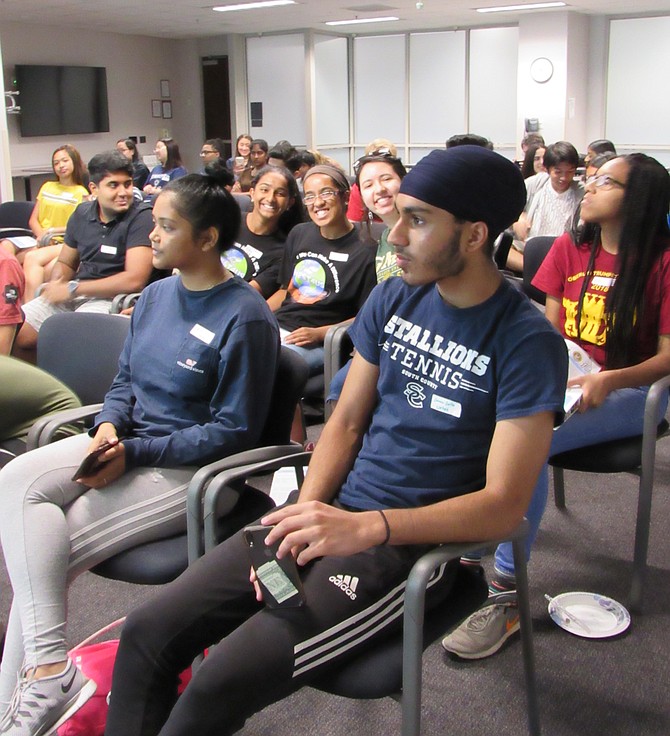 Approximately 45 students from Northern Virginia high schools listen to opening remarks at the 5th Annual Fairfax County Environmental Education Conference.