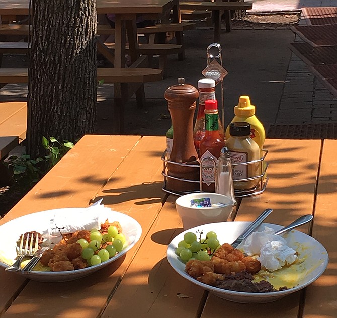 This was the scene at the Westover Market Beer Garden after two diners finished an early dinner. This kind of food waste scenario is replayed over and over again in affluent Arlington.