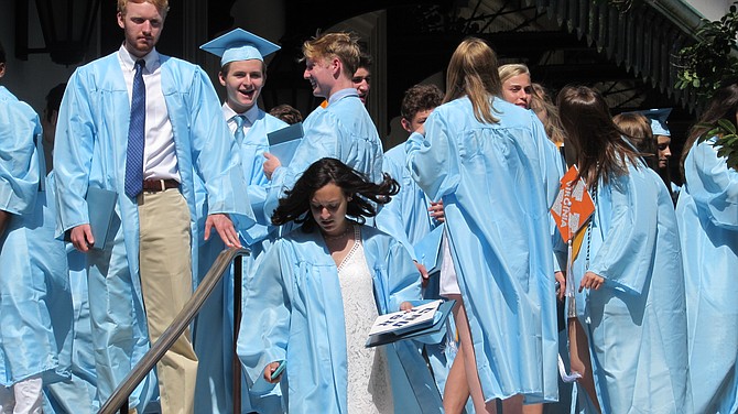 At the end of Yorktown High School’s graduation on June 20,  the new graduates leave Constitution Hall.