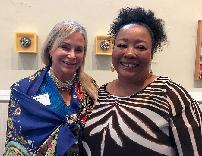 Kendra Carey and White House florist Kelly Green at the ASO Garden Party June 18 at the Athenaeum.