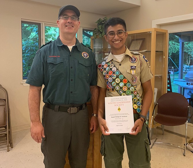 Crew 1022 Advisor David Florenzo and Eagle Scout Noah Ventura.