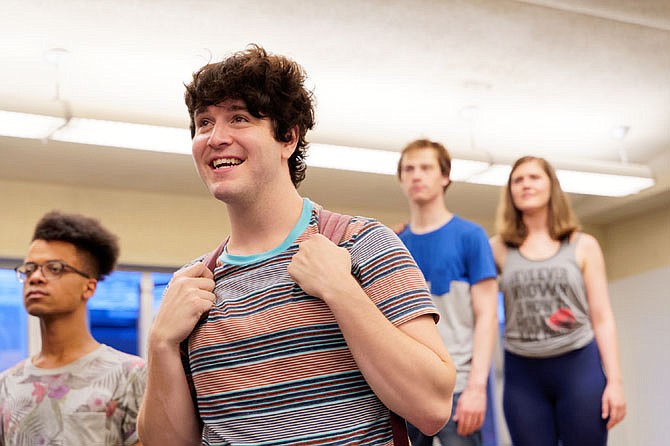 The Monumental Theatre Co. cast rehearses for “Be More Chill,” which runs from July 11-29, 2019, in Alexandria.