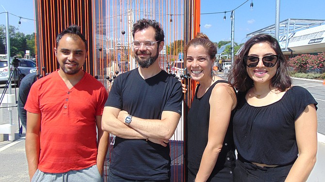 The artist team Epigram (from left): Emanuel Pires, Hector Montalvo, Julieta Guillermet, and Natalia Brizuela.  Not pictured:  Edwin Coimbre and Jorge Fuertes.