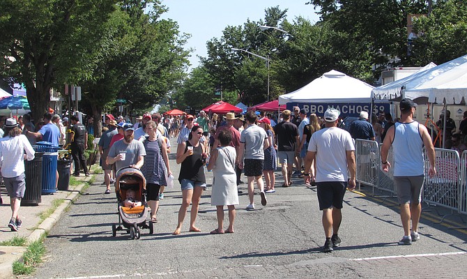 Festival-goers on Mount Vernon Avenue.