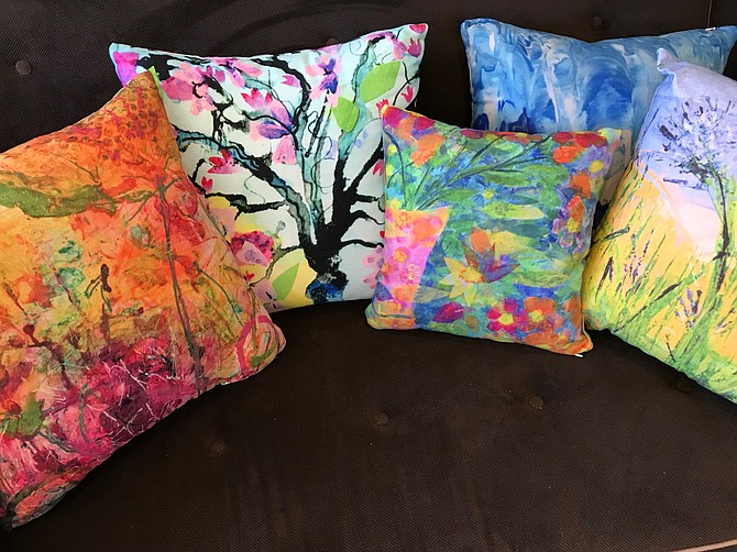 Painting pillows by Julia Tova Malakoff.