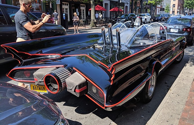 The Batmobile on King Street in Alexandria on Saturday morning, July 27.