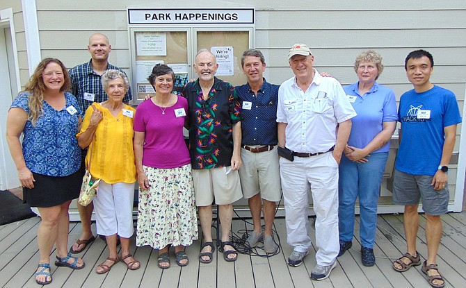 FORB Board Members (from left): Karen Hershey, Director; Kevin Dillon, Director and Treasurer; Eleanor Anderson, Director; Nancy Waugh, Director and Secretary; Hugh Morrow, Director and President; Kurt Laubinger, Director; John Hugh-Caley, Director; Cynthia Nordstrom-Fisher, Director; and Frank Zeng, Director. FORB Director Jack Bowles was not present.