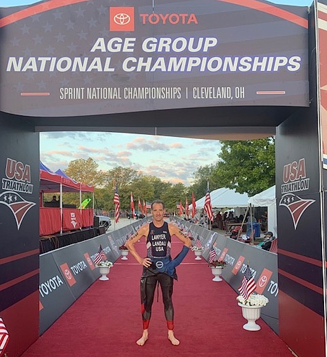 Doug Landau is the USAT 2019 Mid-Atlantic Sprint Triathlon Champion for his age group.