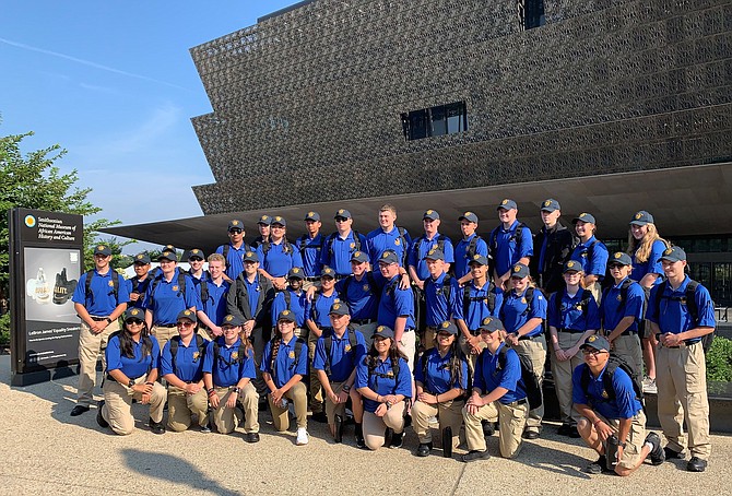 Police Cadets at the National Museum of African American History and Culture.