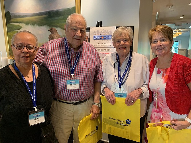 Mount Vernon At Home executive director Susan Deller, right, with village members Guin Jones, Morrie Hoven and Virginia Hodgkinson at the organization’s Sept. 11 Community Workshop at Mount Vernon Country Club.