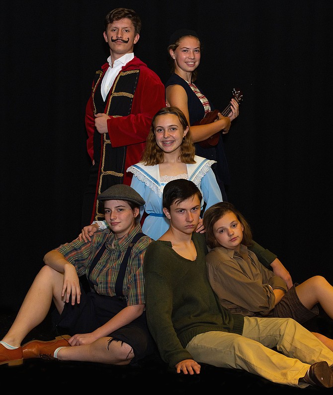 Performing in Westfield High’s “Peter and the Starcatcher” are (top row, from left) Matthew Krelovich (Black Stache) and Beverly D’Andrea (Smee); (middle) Kylee Weimeister (Molly); and (bottom row, from left) Julia Manser (Ted), Jason Tongarm (Peter) and Cassandra White (Prentiss).