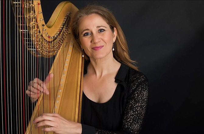 Featured artist, harpist Isabelle Frouvelle, performing with the Virginia Chamber Orchestra.