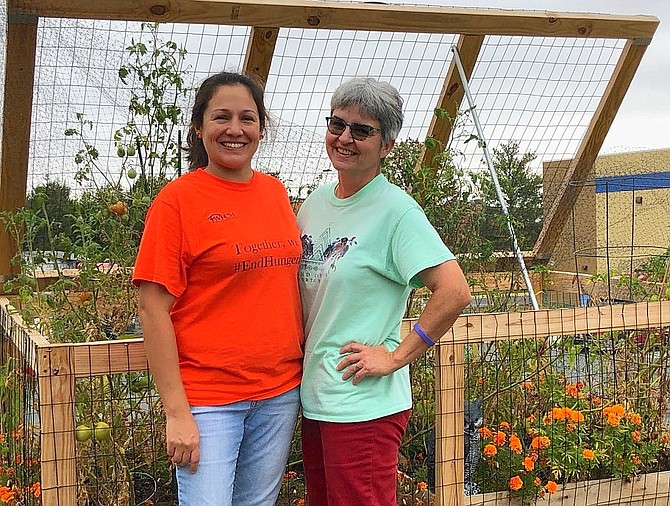 Gardeners Pamela Montesinos and Barbara Seng.