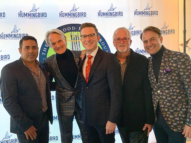 TLC celebrity Monte Durham, second from left, poses for a photo with Nelson Gonzalez, Rob Warchal, Jack Evans and Dan Via at the BB&T Bank LGBTQ Business Resource Group’s “Say Yes to the Trends” event Oct. 17 at Hummingbird Restaurant.