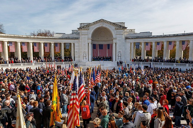 Thousands gather in the Memorial Amphitheater for the Veterans Day National Ceremony Nov. 11 at Arlington National Cemetery.