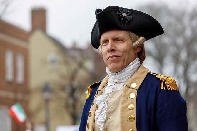 Brian Hilton, as General George Washington, will be the honored guest at the first “Dinner With Washington” interpretive evening Nov. 16 at Landini Brothers Restaurant.