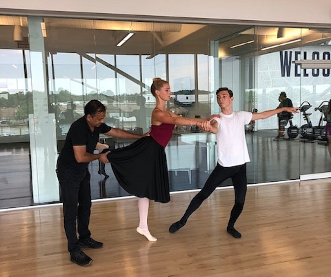 Laveen Naidu with Nutcracker dancers.