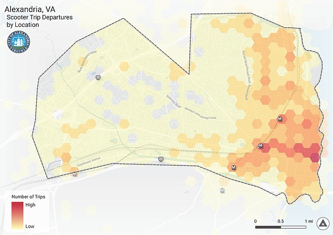 Responding to concerns that the vast majority of scooter availability is in Old Town, the City Council is considering a proposal to require scooter companies to deploy 10 percent of all scooters west of Quaker Lane and another 10 percent west of Interstate 395.