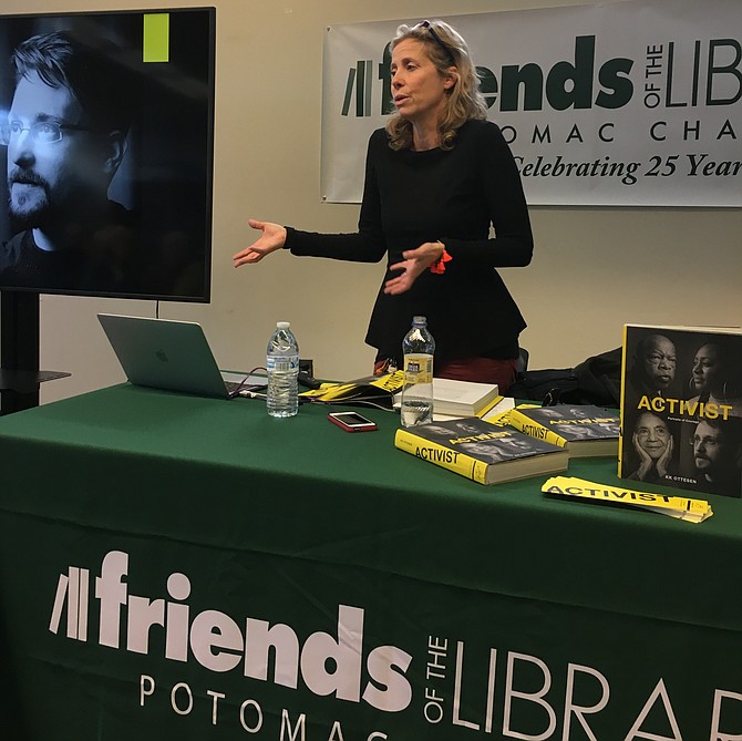 Author KK Ottesen spoke about her latest book: Activist: Portraits of Courage, on Saturday, as part of the Potomac Friends of the Library Winter Author Series.