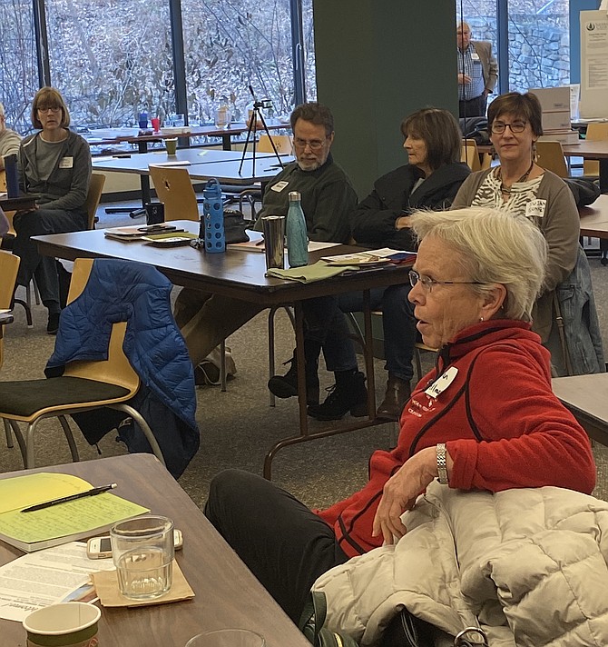 Susan Stillman of Vienna at the Reston Watch Party of the Virginia Conservation Network's 2019 General Assembly Preview.