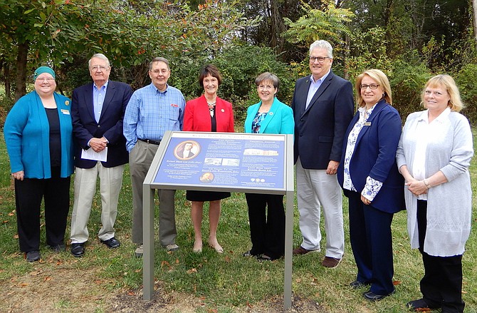 From left, are Noreen McCann, Sully Foundation board members Lee Hubbard and Michael Frey, Sharon Bulova, Kathy Smith, Kirk Kincannon, Carol McDonnell and Sully Historic Site Historian Tammy Higgs.