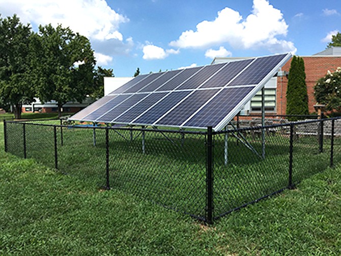 Previously installed solar panels at Franklin Sherman Elementary School, McLean. (Illustrative purposes only)