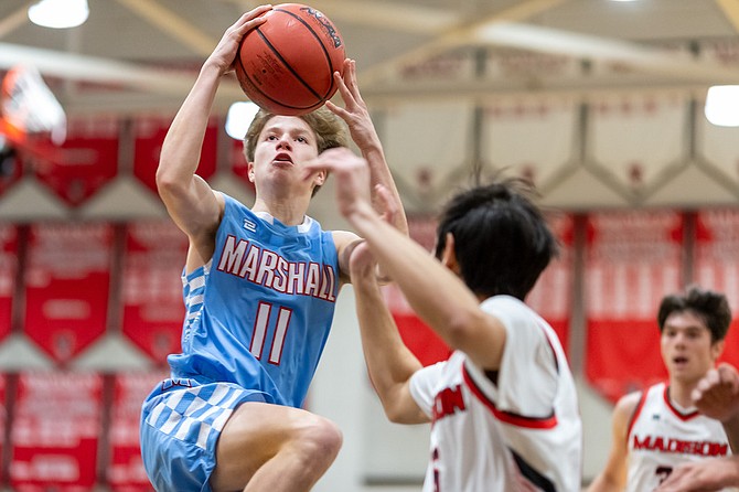 Gavin Bundy #11 scored 13 points for Marshall.