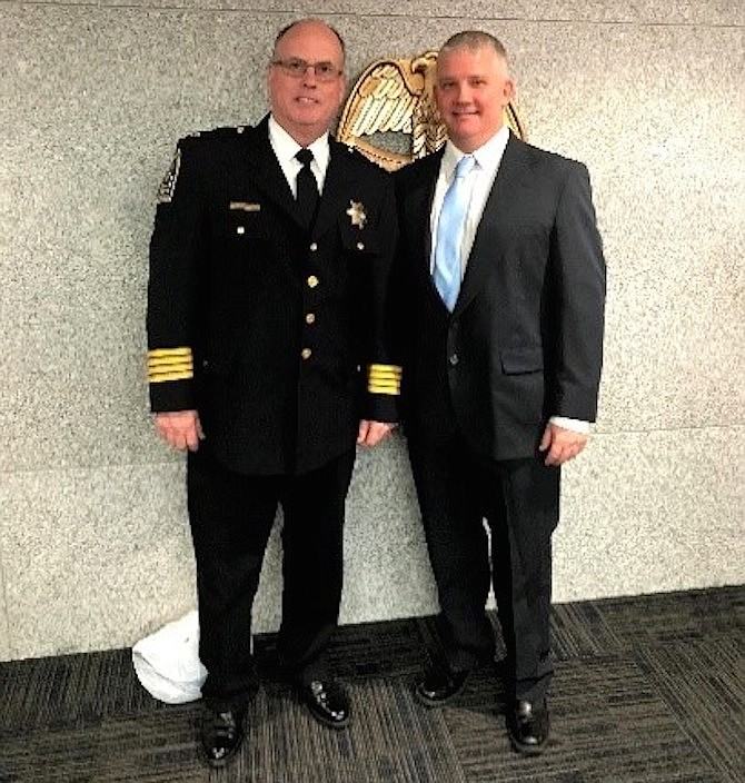 From left: Vienna Chief of Police James Morris and Major Daniel Janickey.