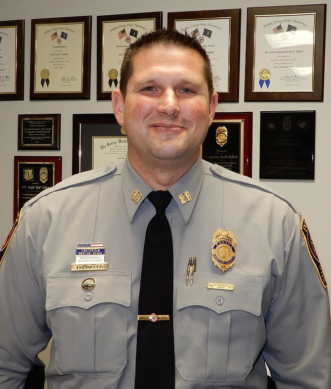 Sully District Police Station’s leader, Capt. Todd Billeb, has several commendations and awards.