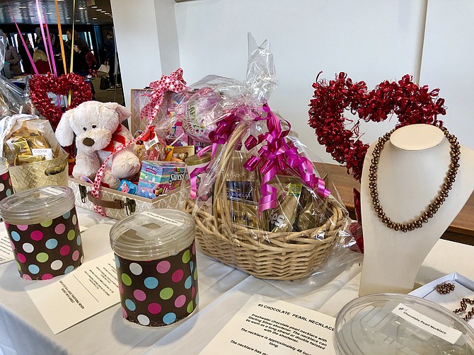 Laid out on the raffle table was a real chocolate pearl jewelry set, as well as chocolate baskets for all ages. All of the proceeds from the raffle are going to the organizations supported by the Rotary Club of McLean.