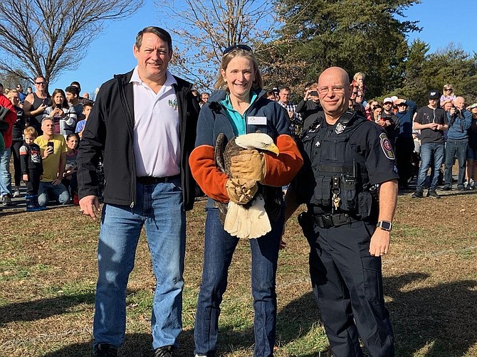 Supervisor Pat Herrity (R-Springfield) with Dr. Belinda Burwell and animal control officer Daniel L. Cook, Master Animal Protection Police Officer at the Fairfax County Police Department, Animal Services Division.