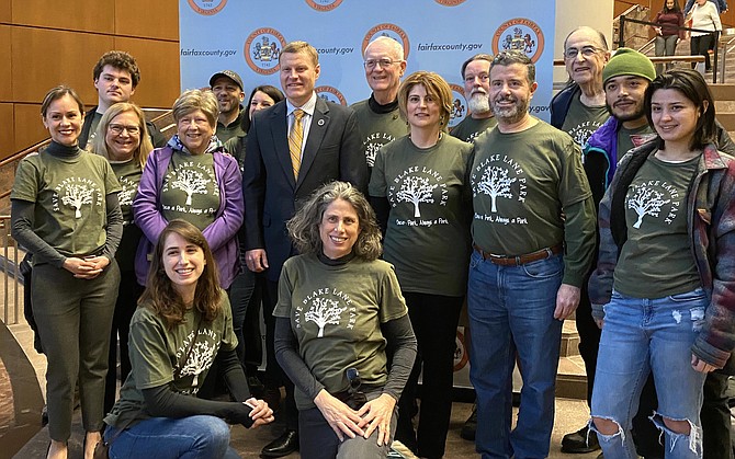 Grassroots “Save Blake Lane Park” activists brought their conservation message to Chairman Jeff McKay.