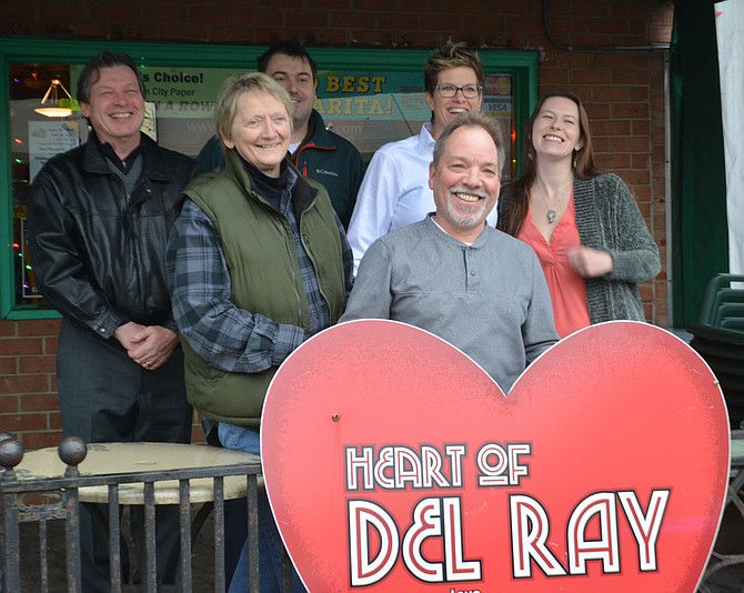 Former Heart of Del Ray winners present the 2019 Heart of Del Ray award to Taqueria Poblano owner Jeff Wallingford.  Voting is now open for the 2020 contest.
