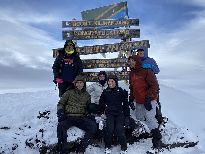 The whole group hiked the mountain for Henry.