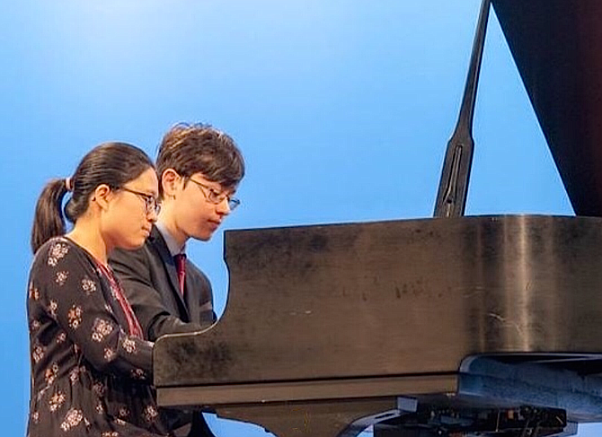 Jialin Tso and Alexander Suh, who will perform on NPR’s ‘From the Top’ at Center for the Arts, George Mason University.
