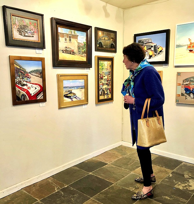 Award-winning photographer Terri Parent visits the Cars in Art exhibit now showing at The Arts of Great Falls.