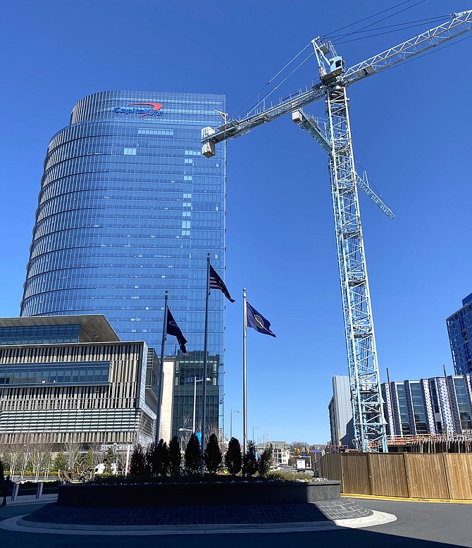 Capital One Headquarters is a 470-foot-tall  tower completed in 2018 and is the Washington Metropolitan Area's tallest private building.