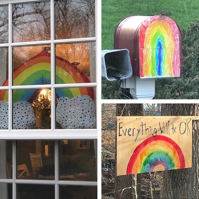 A Great Falls resident organizes a rainbow hunt for kids around town by putting rainbows in windows, mailboxes, and on chalk painted on driveways to spread community during the statewide stay at home order. This is one of many activities shared by the Celebrate Great Falls Foundation on social media with the hashtags #quarantinethingstodo #quarantinehelpers.