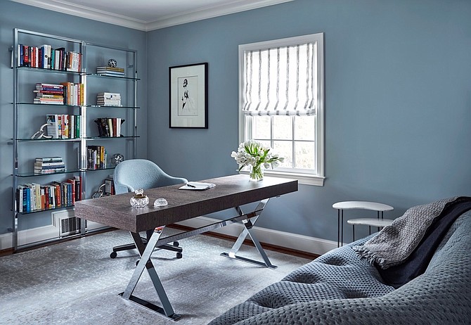 Create a clean and uncluttered  home office environment, says interior designer Tracy Morris.