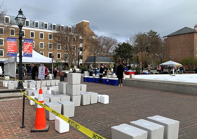 The Old Town Farmers Market, dating back to the 1700s, operated April 4 under strict guidelines set by Gov. Ralph Northam’s Executive Order allowing food vendors to fulfill pre-orders only.