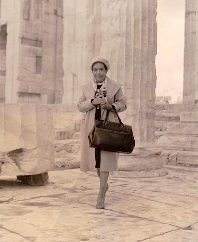 Connie B. Chissell on a 41-day Mediterranean and Near East cruise in 1964.