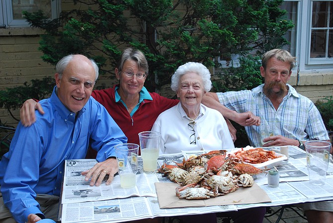 September 10, 2010 at Rock Bottom in Potomac, Polly Webster with her children. Pictured:  Bruce Adams, Ragan Adams, Polly Webster, and Macgill Adams.