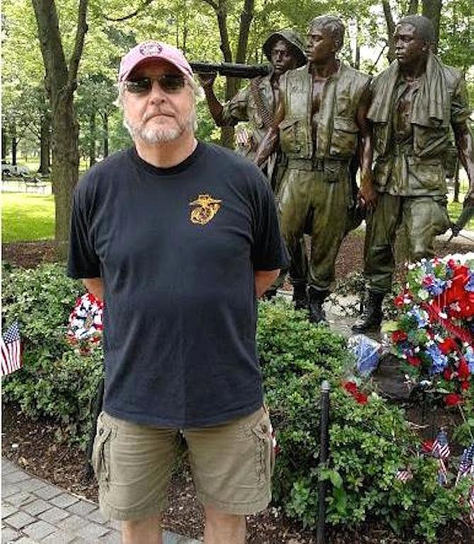 Robert Tecklenburg at the Vietnam Veteran’s memorial.