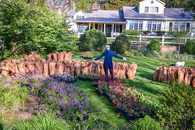 Landscape designer Lynley Ogilvie with plants for fundraiser for SHARE.