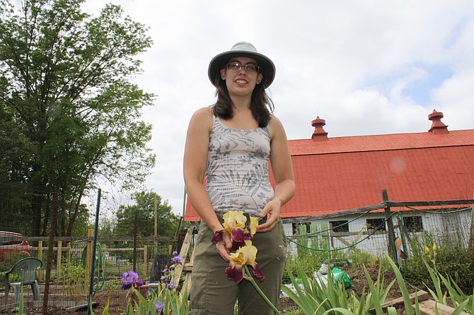 Kaela Mattson at her vegetable garden in Grist Mill Park.