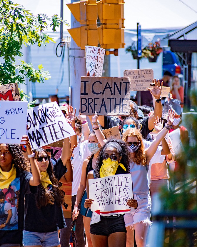 Leaders of Change Coalition, students from South Lakes and Oakton high schools, hold a Black Lives Matter March in the Town of Herndon.