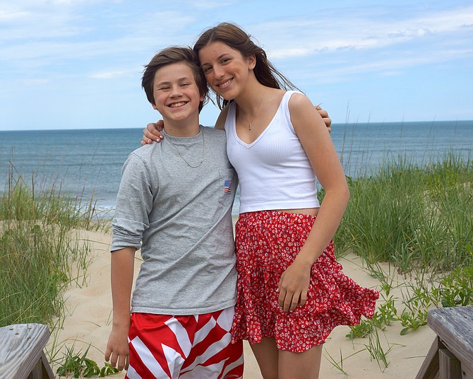 Elizabeth Rothenberger at the beach with her brother Chris.